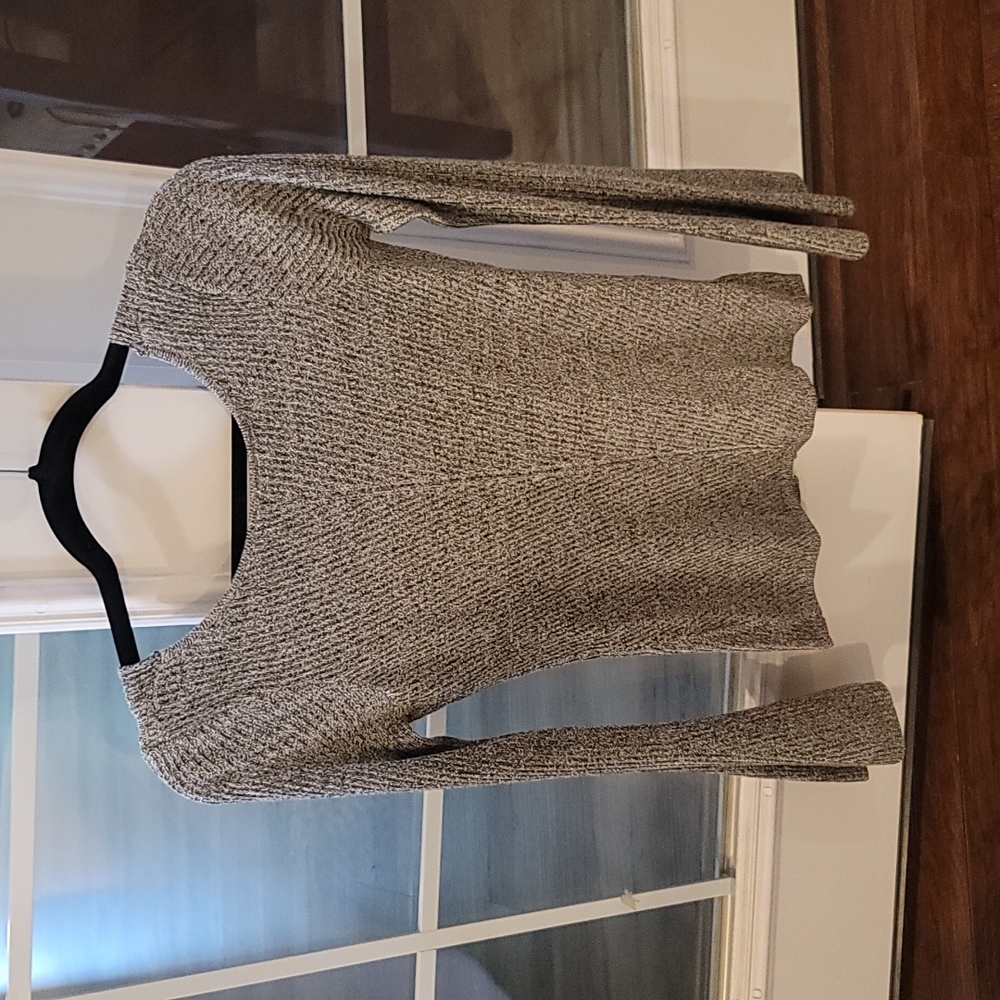 Black and White Lace up Back Sweater Size Small